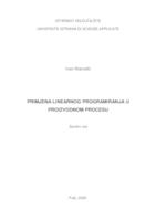 prikaz prve stranice dokumenta Primjena linearnog programiranja u proizvodnom procesu