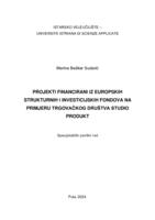 prikaz prve stranice dokumenta Projekti financirani iz Europskih strukturnih i investicijskih fondova na primjeru trgovačkog društva Studio produkt